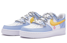 Кроссовки для скейтбординга Air Force 1 мужские с низким верхом, белые/фиолетовые/желтые Nike cw2288-111(team80-男款加布兽)