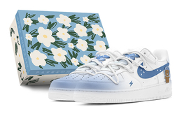 Кроссовки Nike Air Force 1 Skateboarding Shoes Men Low-top White, синий cw2288-111(teams-小熊宇航员男s-box) | steel blue