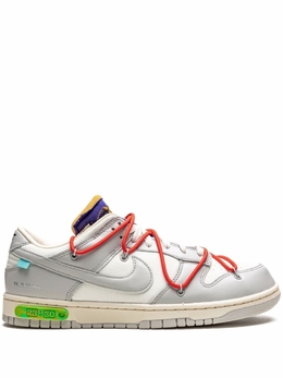 Кроссовки Nike х Off-White Dunk Low, серый/белый/красный dm1602126 | серый