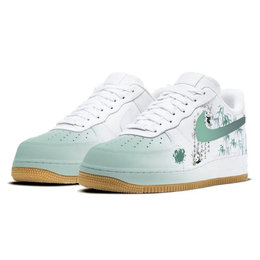 Кроссовки Nike Air Force 1 Skateboard Shoes Men Low-Top White Green dj2739-100(team10-熊猫书法) | white/green