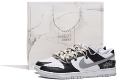 Кроссовки Nike Dunk Skateboard Shoes Men Low-Top Gray Black dv0831-101(team拾伍-男款黑灰椰子树sbox)