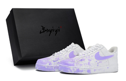 Air Force 1 LOW 811 Manufactured Secret Meeting Специальная коробка Кроссовки низкие скейтбордские GS Белый Фиолетовый Nike dh2920-111(team80-女款幽会现场s-box) | white purple