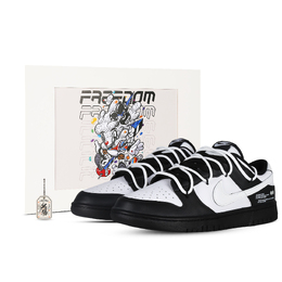 Кроссовки Nike Dunk Skateboard Shoes Men Low-Top Black White dd1391-100(team81-男款自由之路)