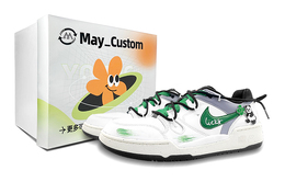 Кроссовки Nike Full Force Skateboarding Shoes Men Low-top Cloud White/Core Black/Green Spark, белый fb1362-101(team47-ff四叶草熊解box) | white