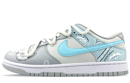 Кроссовки Nike Dunk Skateboarding Shoes Men Low-top Gray/Blue, белый dj6188-001(team40-蓝白腰果花) | white