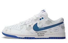 Nike Кроссовки для скейтбординга Dunk Low Top, мужские, сине-белые dv0831-104(team拾柒-男款低帮逆转人生板鞋) | white blue