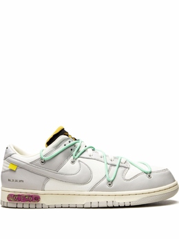 Кроссовки Nike х Off-White Dunk Low, серый/зеленый dm1602 | нейтральный цвет