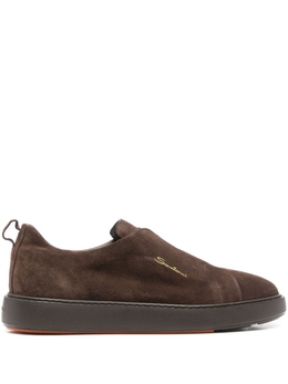 Santoni замшевые кроссовки-слипоны, коричневый mbcd21995smotseyt50 | коричневый