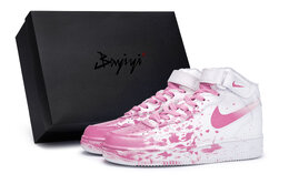 Кроссовки Air Force 1 для скейтбординга мужские, среднего размера, розовый Nike, белый/розовый cw2289-111(team80-男偷心现场中sbox) | white/pink