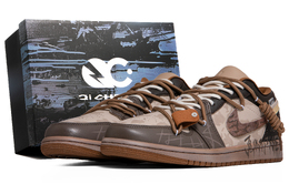 Баскетбольные кроссовки Air 1 Vintage Men Low-Top Brown/Tan/Black Jordan hf5753-221（team63-霜织sbox） | dark brown