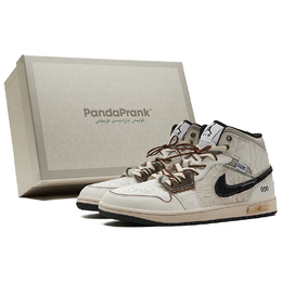 Баскетбольные кроссовки Air 1 Vintage Men Mid-Top бежевый/желтый/черный Jordan dq8426-132(teamh-男款映云s-box) | beige/black