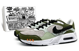 Кроссовки Air Max SC для бега мужские с низким верхом зеленый/черный/белый/оранжевый Nike cw4555-102(team131-南极洛1.0s) | army green