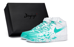 Кроссовки Air Force 1 для скейтбординга мужские, среднего размера, Tiffany Nike, цвет White Tiffany cw2289-111(team80-男油彩现场中sbox) | white tiffany