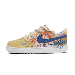 Nike Кроссовки Court Vision 1 Beach Holiday с низким верхом, противоскользящие, мужские, желто-синие dh2987-101(team504-海滩假日) | yellow blue