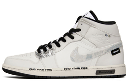 Баскетбольные кроссовки Air 1 Vintage Men Mid-Top бежевого цвета Jordan dq8426-132(team300-未来结构) | off white