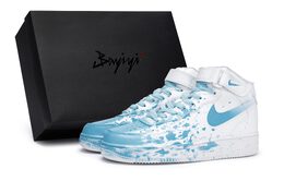 Кроссовки Air Force 1 для скейтбординга мужские, среднего размера, синий Nike cw2289-111(team80-男漂流现场中sbox) | white/blue