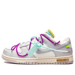 Кроссовки x off white dunk low Nike, серый dm1602-100 | gray/white