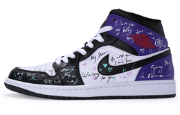 Jordan Баскетбольные кроссовки Air 1 Vintage, мужские, средней высоты, черные/фиолетовые dq8426-301(team80-男款情话) | black white purple