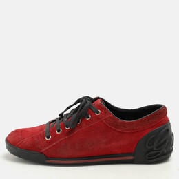 Gucci Red Suede Low Top Sneakers Size 38 1076512