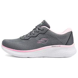 Женские спортивные низкие кеды для бега Skechers серые розовые, угольно-серый/розовый 150019-ccpk | charcoal gray/pink