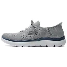 Спортивные низкие повседневные кроссовки для бега мужские серые Skechers, серый/морской синий 232439-gynv | gray/marine blue