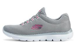 Кроссовки женские с низким верхом серые/розовые Skechers 12985-gyhp | grey/pink