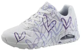 Кроссовки Skechers на танкетке "UNO-SPREAD THE LOVE" с эффектным принтом граффити, повседневная обувь, полуботинки, туфли на шнуровке, фиолетовый 4538181319 | weiß-lila