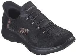 Кроссовки-слипоны Skechers "SUMMITS-CLASSY NIGHT", повседневная обувь без шнуровки с удобной функцией подушки для пятки, цвет Schwarz-Goldfarben 4245543583 | schwarz-goldfarben