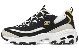 Skechers Скечерс D'LITES 1.0 Женские массивные кроссовки низкие черно-белые 896268-bknt | black white