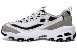 Кроссовки женские толстые низкие белые/светло-серые/черные/золотые Skechers 99999746-wlgy
