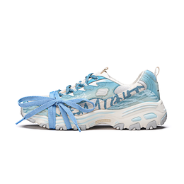 Skechers Женские кроссовки D'LITES 1.0 с противоскользящей подошвой и массивным верхом, небесно-голубые 896276-ntgy(team462-寻梦之境) | sky blue