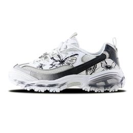 Кроссовки Skechers D"Lites 1.0 Chunky Sneakers Women's Low-top Black/white/gray, белый 12241-wsl（team293-蝴蝶印记） | white