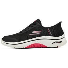 Кроссовки Skechers WOMEN"S GO WALK Lifestyle Shoes Women's Low-top Black/Red, черный/розовый 125319-bkhp | black/pink