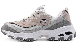 Кроссовки женские толстые низкие белые/розовые Skechers 13147-wgpk