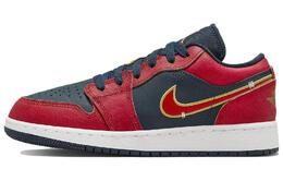 Кроссовки Jordan 1 Low Armory Navy Sport Red GS, красный/черный fq7380-400 | red/black