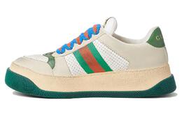 Кроссовки Gucci Screener Skateboard Shoes Women's Low-Top Beige White/Green 756478 0yia0 9547