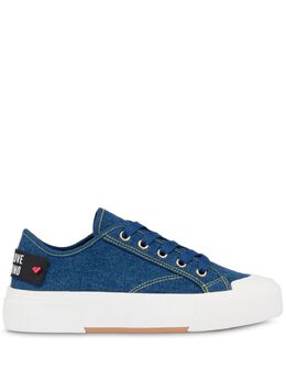 Love Moschino logo-patch denim sneakers 26431411