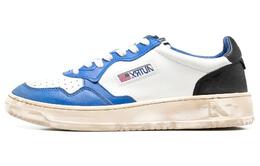 Кроссовки Autry Medalist Leather Low Distressed, белый/синий/черный avlw-sv10