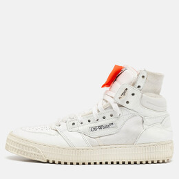 Off-White White Leather and Canvas 3.0 Off Court Sneakers Size 39 1086251