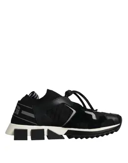 Dolce & Gabbana Black White Logo Sorrento Mens Sneakers Shoes - EU39/US6 mv6490-39