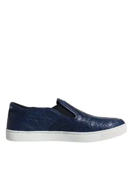 Dolce & Gabbana Blue Croc Exotic Leather Men Sneakers Shoes - EU41/US8 mv6436-41