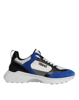 Versace Multicolor Canvas Quad Fabric Medusa Low Top Sneakers Shoes - EU42/US9 mv6391-42