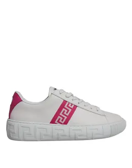 Versace White Pink Greca Print Platform Low Top Sneakers Shoes - EU41/US8 mv6392-41