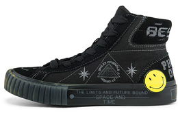 Кеды Smiley X Kappa Canvas Shoes Unisex High-Top Black kpcbevs73c-990