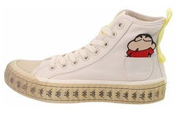 Кеды Crayon Shinchan X Kappa Canvas Shoes Unisex High-Top Heron Feather White kpctfvs81-024