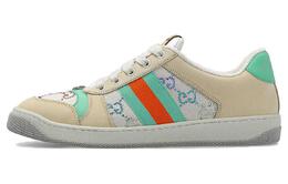 Кроссовки Gucci Women's Screener 'GG Crystals - Beige Green Orange' 732193 fabh2 9178