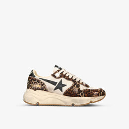 Женские кроссовки Running Sole 15399 из кожи и сетки с леопардовым принтом Golden Goose, бежевый r04089091 | beige