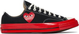 Кроссовки Converse Comme des Garçons Play x Chuck 70 Low Black Red, черный a01795c | black