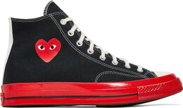Кроссовки Converse Comme des Garçons Play x Chuck 70 High Black Red, черный a01793c | black