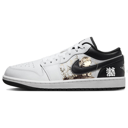 Баскетбольные кроссовки Air 1 Vintage Men Low-Top Black/White Jordan 553558-132(team181-山林萌虎) | black